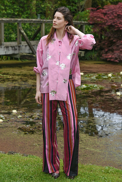 COOPER - ZIP TO BE SQUARE PANT - PINK MULTI STRIPE