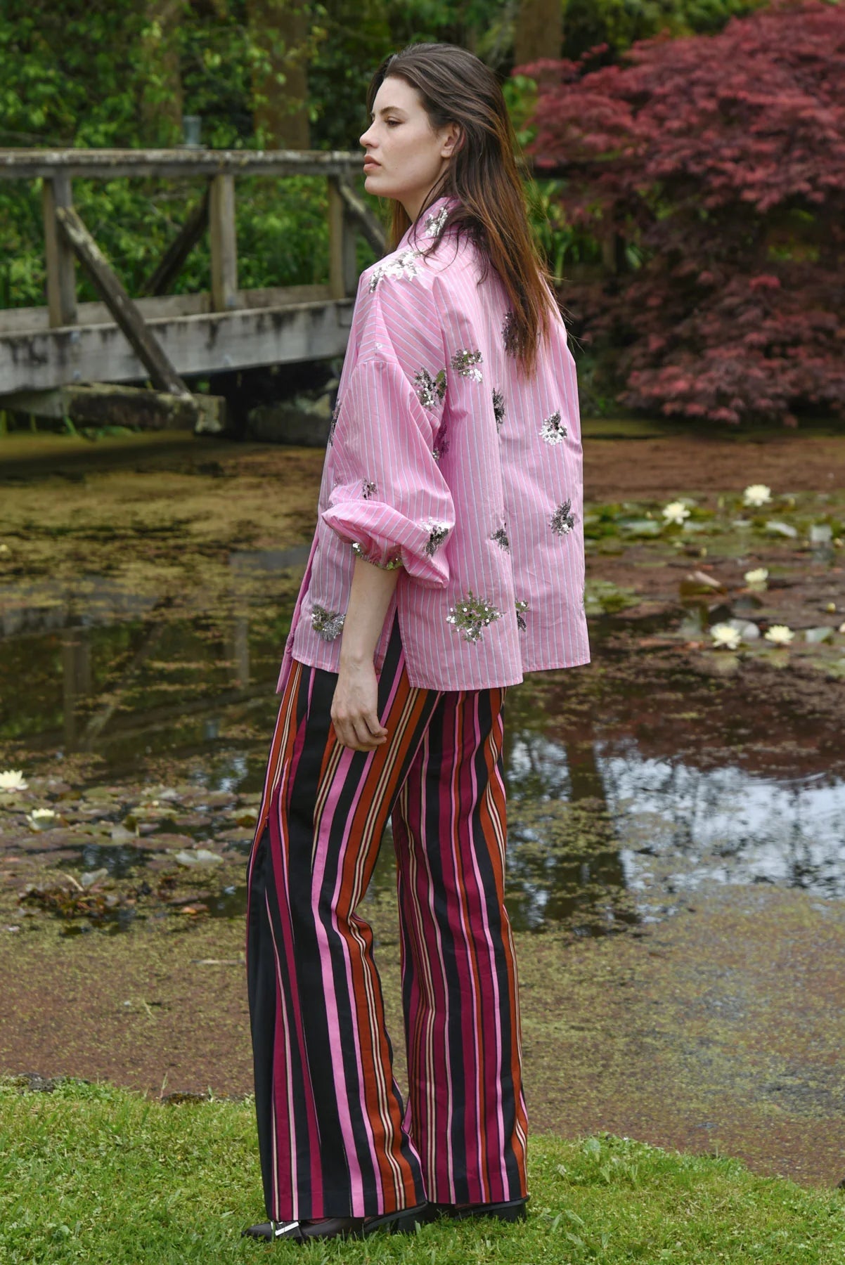 COOPER - ZIP TO BE SQUARE PANT - PINK MULTI STRIPE