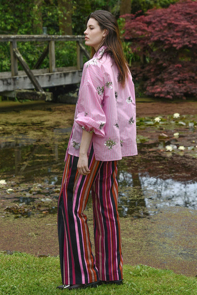 COOPER - ZIP TO BE SQUARE PANT - PINK MULTI STRIPE