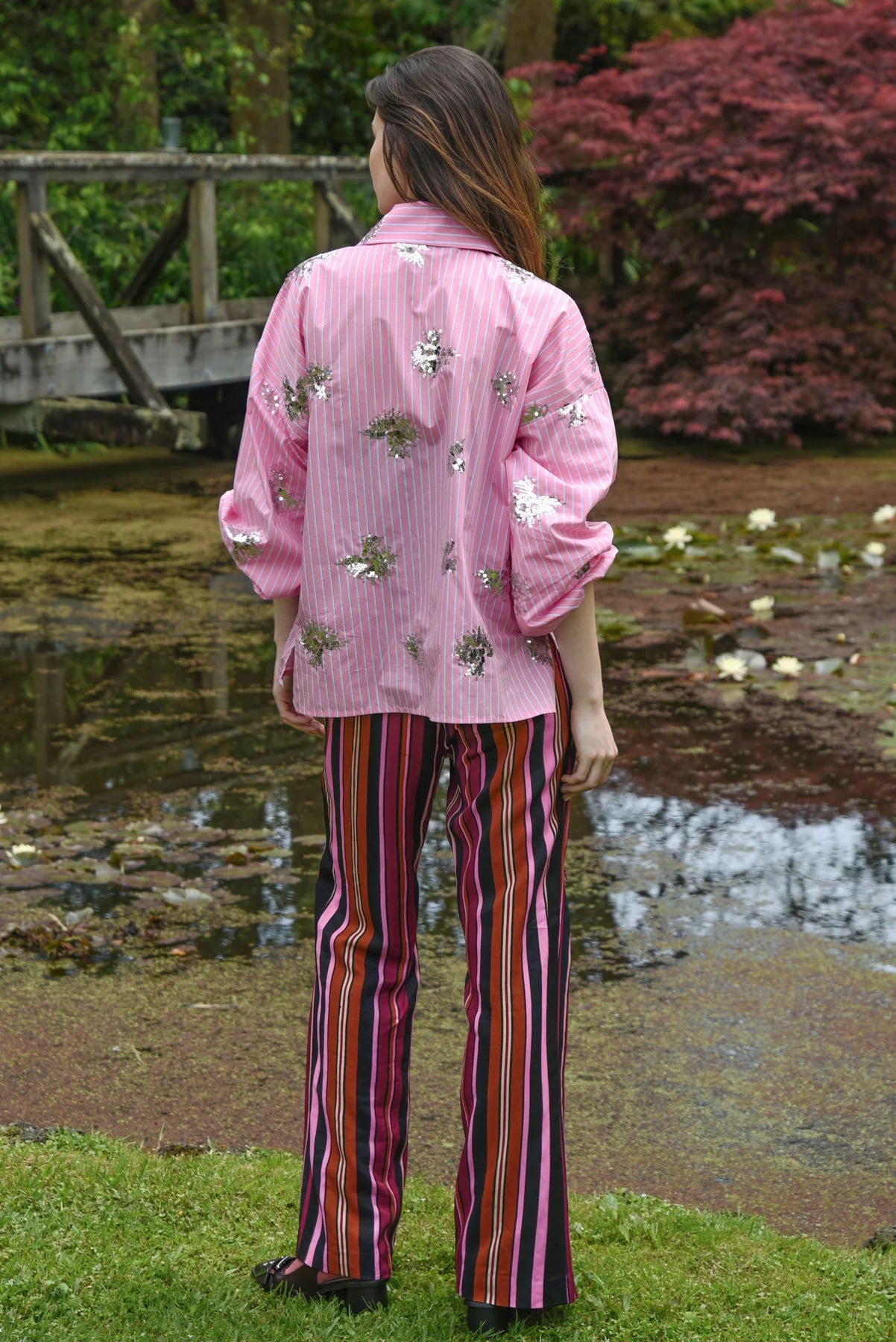 COOPER - ZIP TO BE SQUARE PANT - PINK MULTI STRIPE