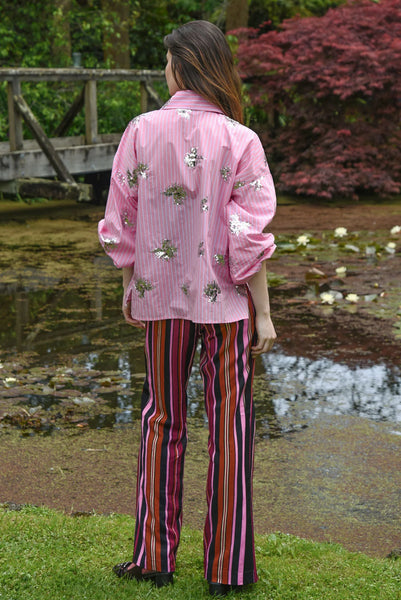 COOPER - ZIP TO BE SQUARE PANT - PINK MULTI STRIPE