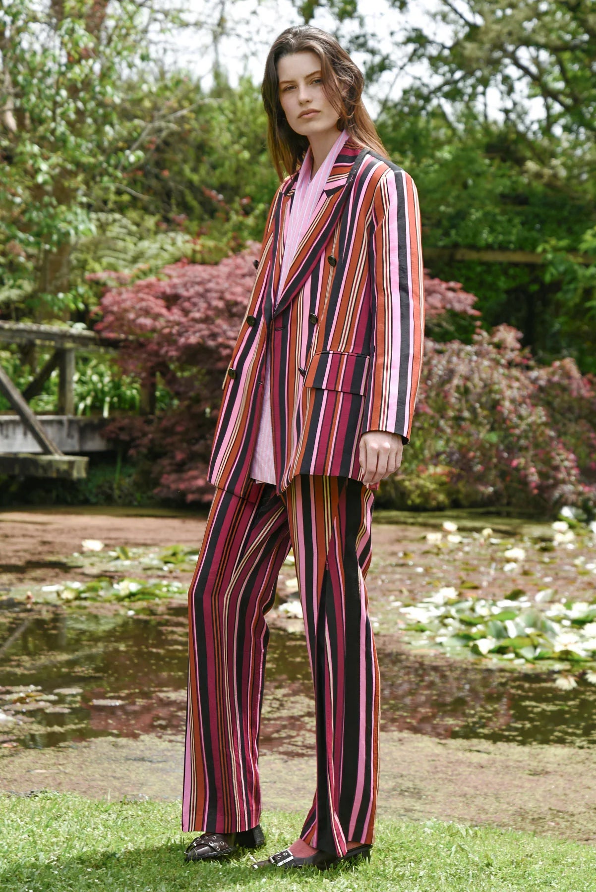 COOPER - ZIP TO BE SQUARE PANT - PINK MULTI STRIPE