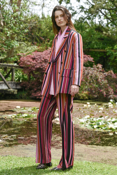 COOPER - ZIP TO BE SQUARE PANT - PINK MULTI STRIPE