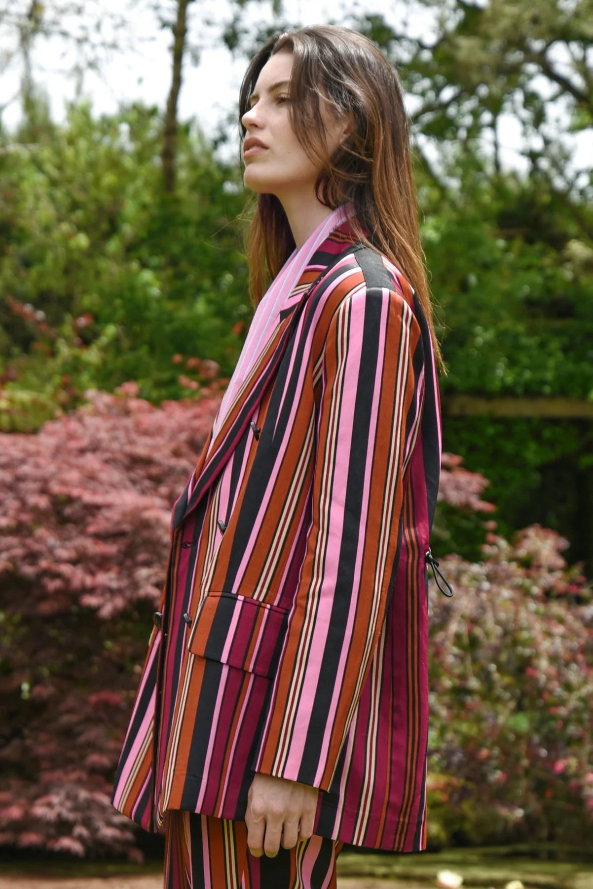 COOPER - IT'S A BOLD SHOULDER JACKET - PINK MULTI STRIPE