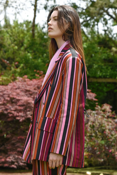 COOPER - IT'S A BOLD SHOULDER JACKET - PINK MULTI STRIPE