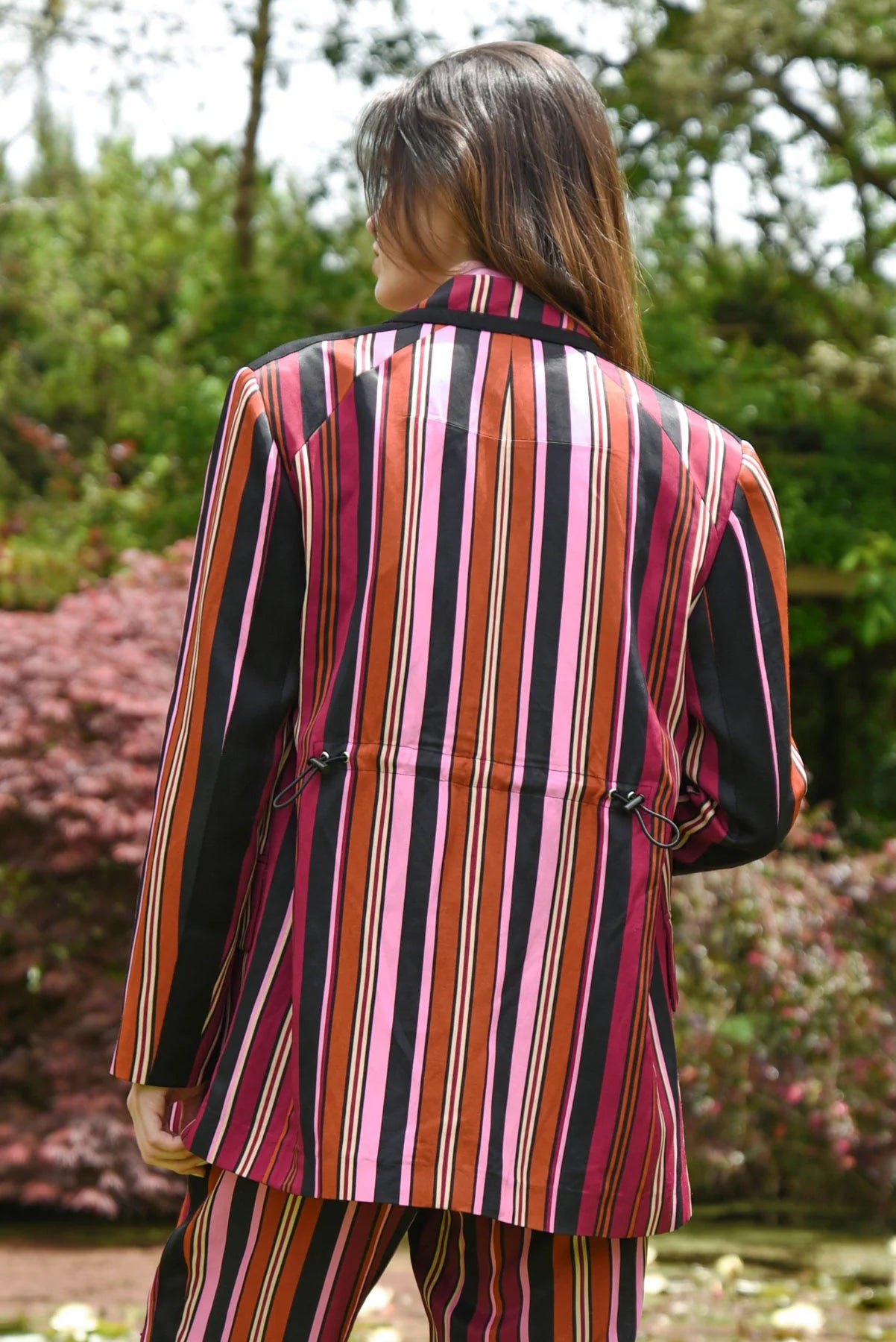 COOPER - IT'S A BOLD SHOULDER JACKET - PINK MULTI STRIPE