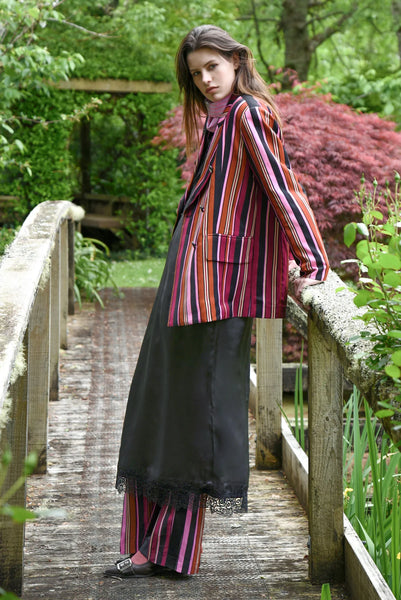 COOPER - IT'S A BOLD SHOULDER JACKET - PINK MULTI STRIPE