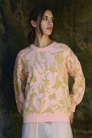 COOP - MAKE KNIT HAPPEN SWEATER - PINK/GOLD
