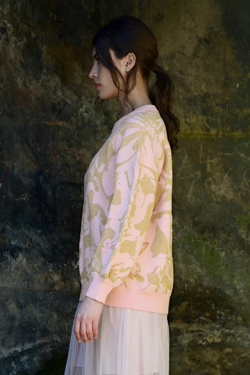 COOP - MAKE KNIT HAPPEN SWEATER - PINK/GOLD