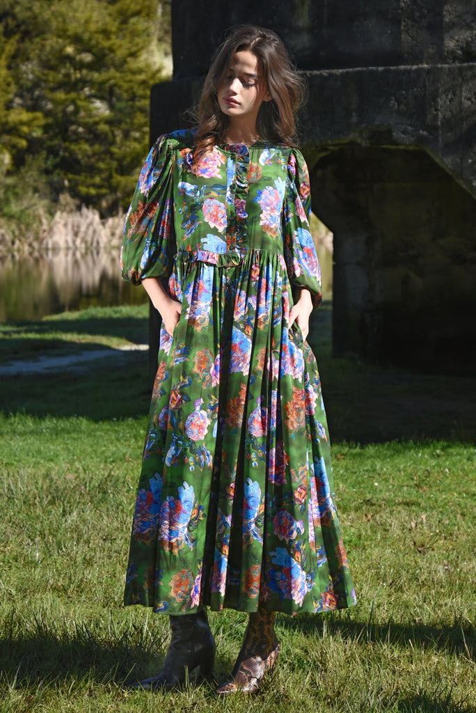 COOP - FLORAL FLAIR DRESS - GREEN