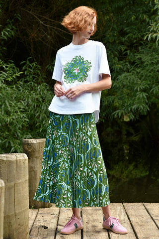 COOP - SKIPPED A PLEAT SKIRT - GREEN & BLUE