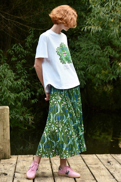 COOP - SKIPPED A PLEAT SKIRT - GREEN & BLUE