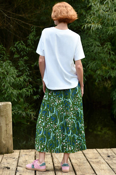 COOP - SKIPPED A PLEAT SKIRT - GREEN & BLUE