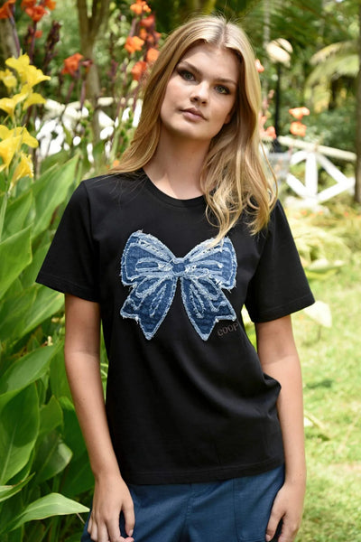 COOP - SIMPLY BOWTIFUL T-SHIRT - BLACK & DENIM
