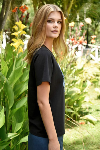 COOP - SIMPLY BOWTIFUL T-SHIRT - BLACK & DENIM