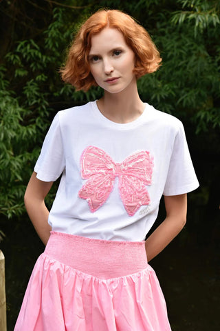 COOP - SIMPLY BOWTIFUL T-SHIRT - WHITE & PINK