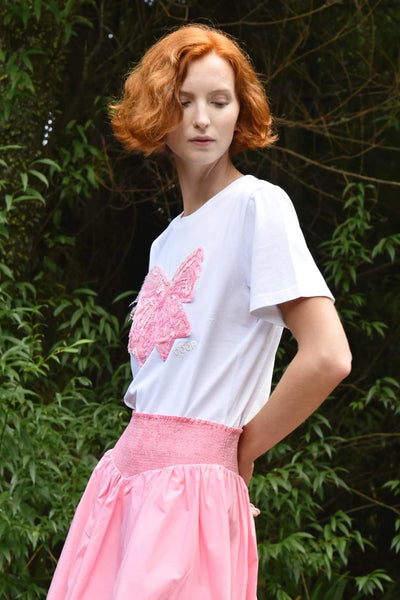 COOP - SIMPLY BOWTIFUL T-SHIRT - WHITE & PINK