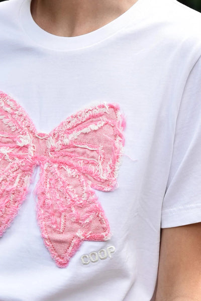 COOP - SIMPLY BOWTIFUL T-SHIRT - WHITE & PINK