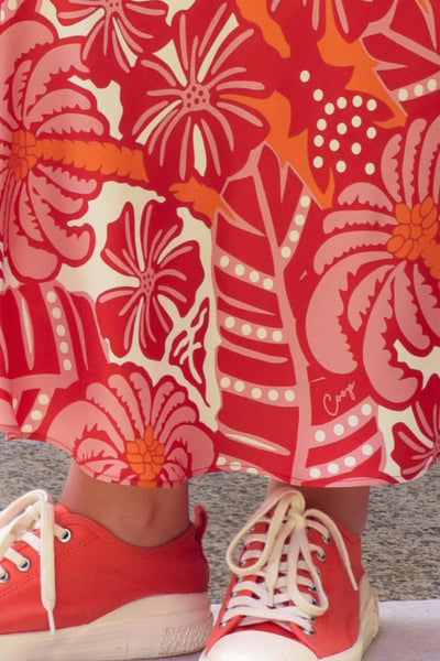 COOP - BIAS THE WAY SKIRT - RED & PINK