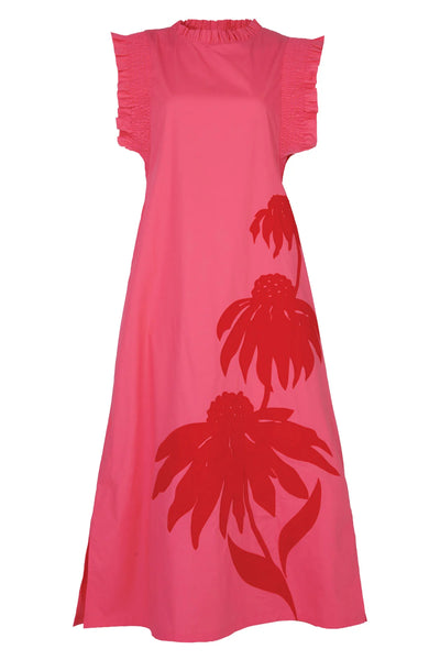 COOP - THREE-MENDOUS BLOOMS DRESS - PINK & RED