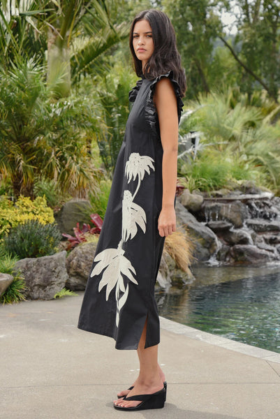COOP - THREE-MENDOUS BLOOMS DRESS - BLACK & CREAM