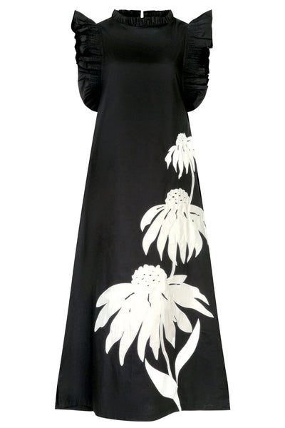 COOP - THREE-MENDOUS BLOOMS DRESS - BLACK & CREAM