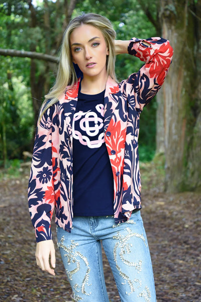 COOP - CAN YOU JACKET SHIRT - PINK & NAVY