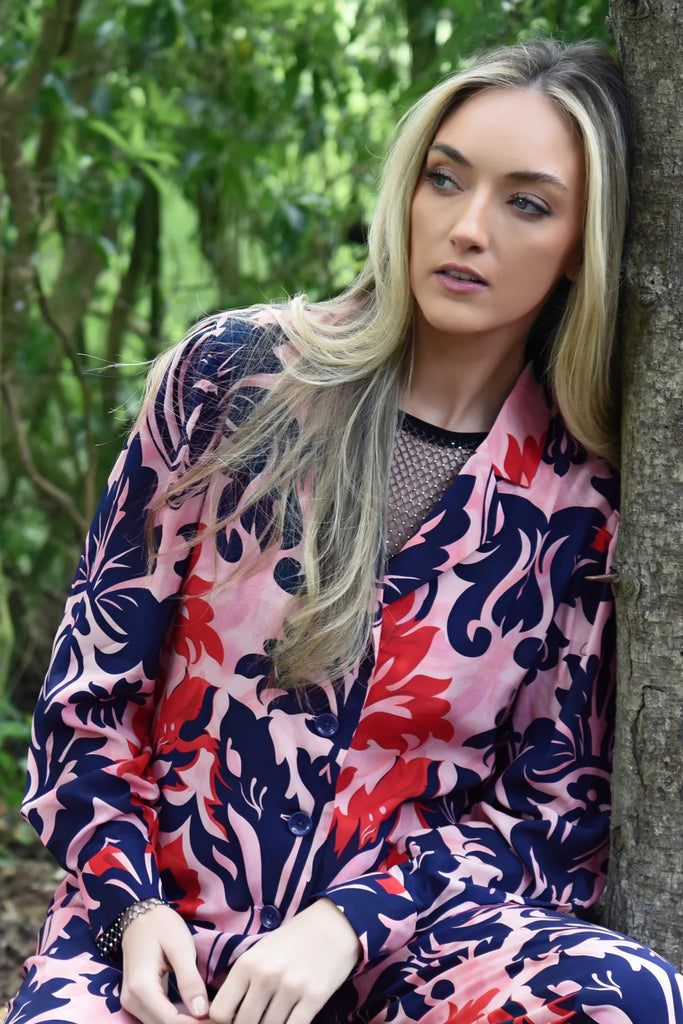COOP - CAN YOU JACKET SHIRT - PINK & NAVY