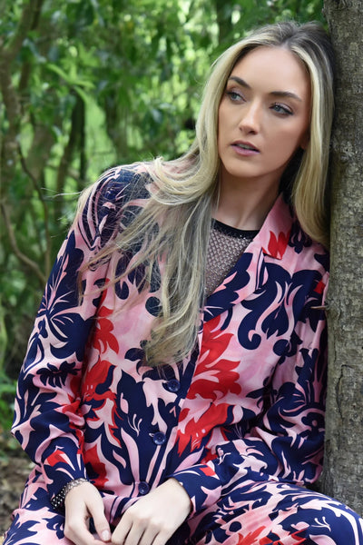 COOP - CAN YOU JACKET SHIRT - PINK & NAVY