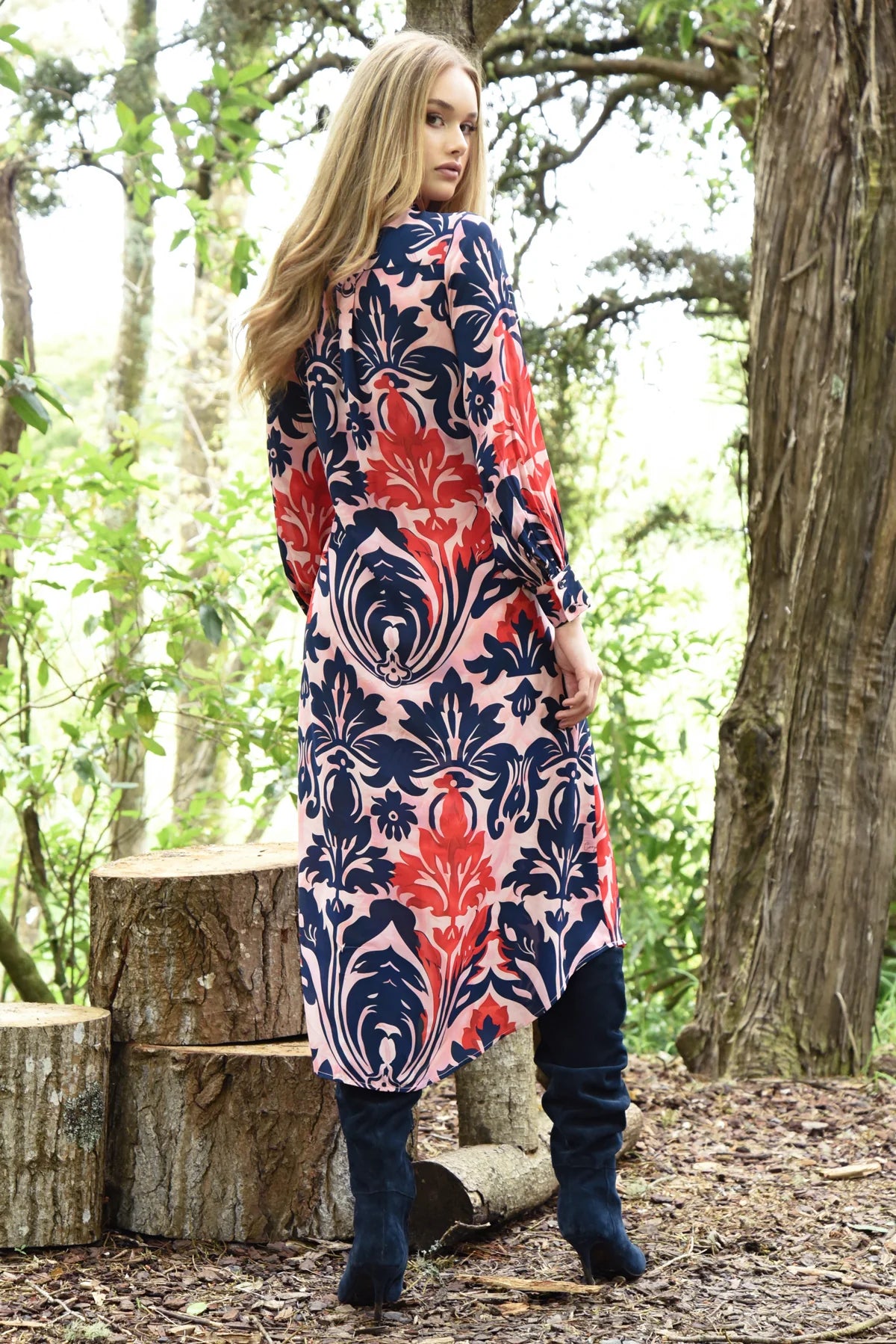 COOP - DRAW ME NEAR DRESS - PINK & NAVY