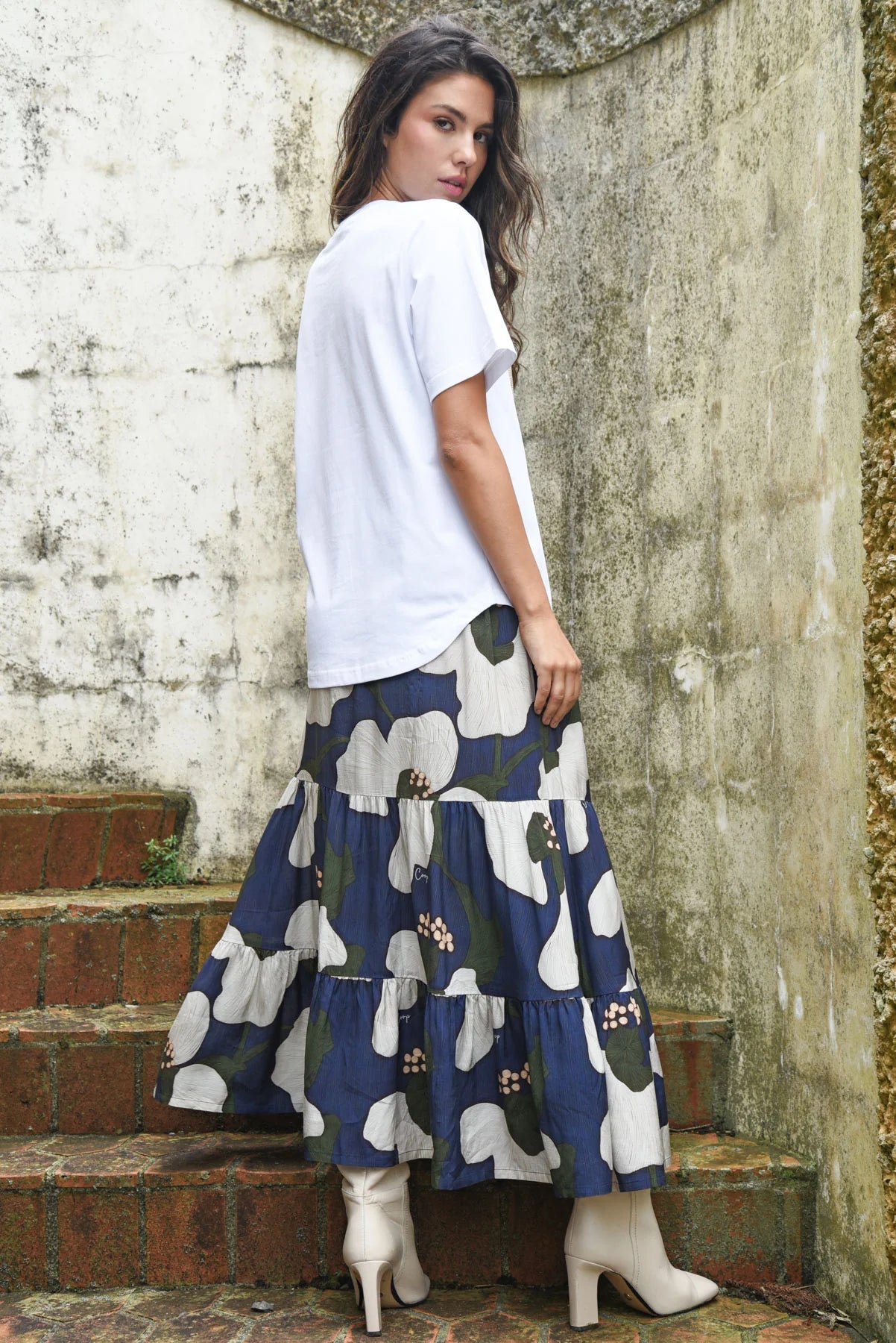 COOP - TIER FACTOR SKIRT  - NAVY