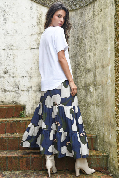 COOP - TIER FACTOR SKIRT  - NAVY