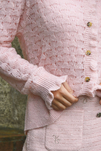 COOP - RUFFLE UP CARDIGAN - PINK