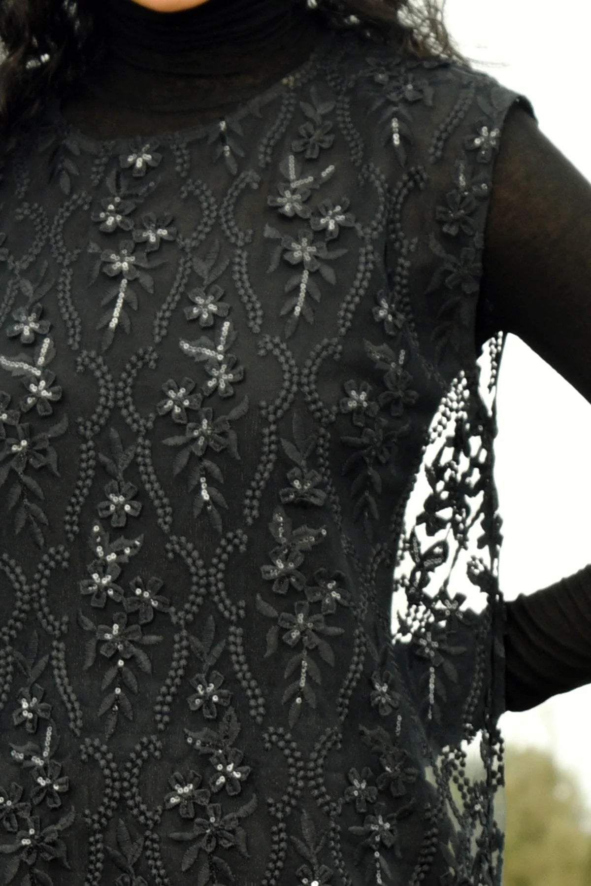 CURATE - LUSTRE FOR LIFE DRESS - BLACK SEQUIN