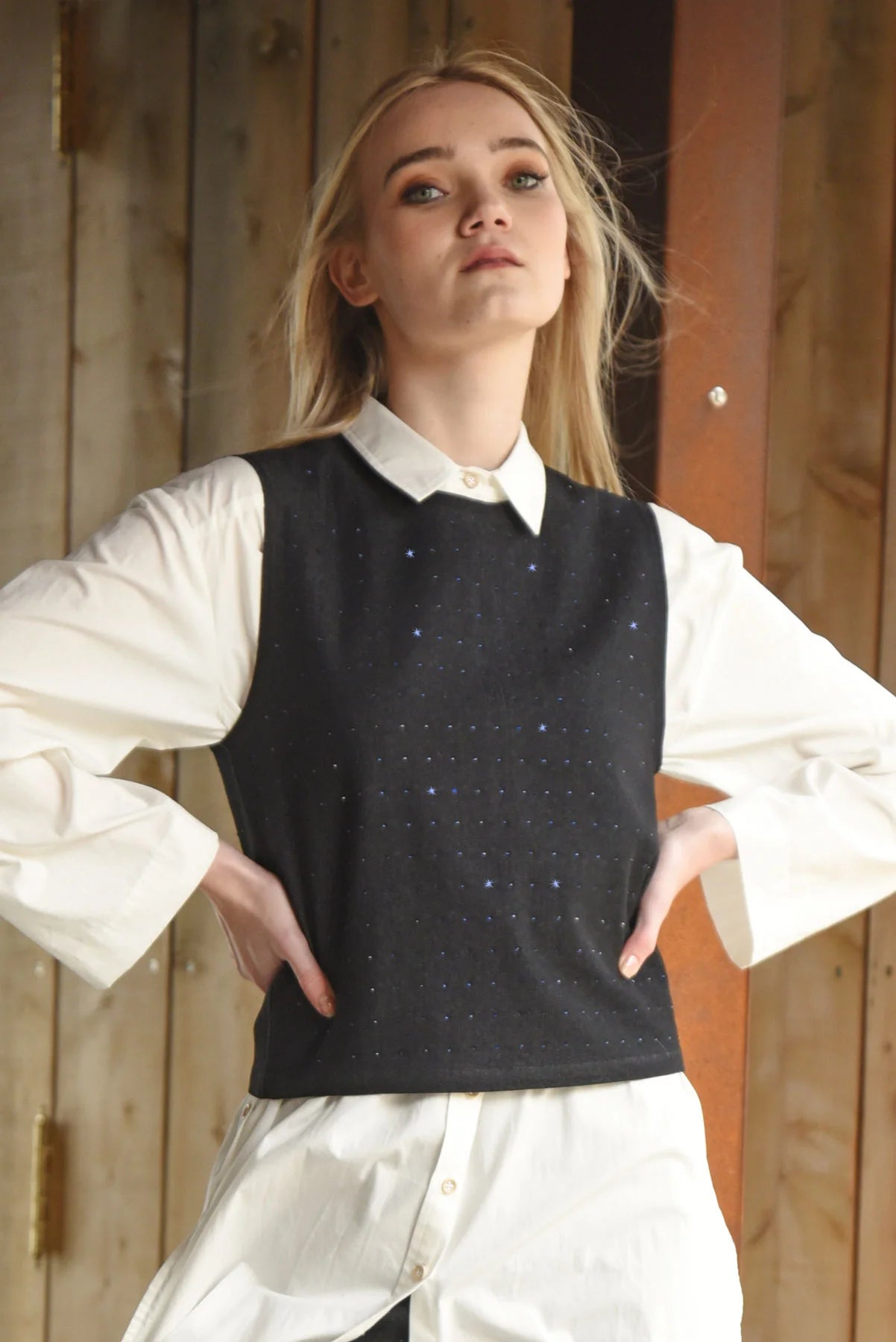 CURATE - STAY OUT ALL BRIGHT TOP - BLACK