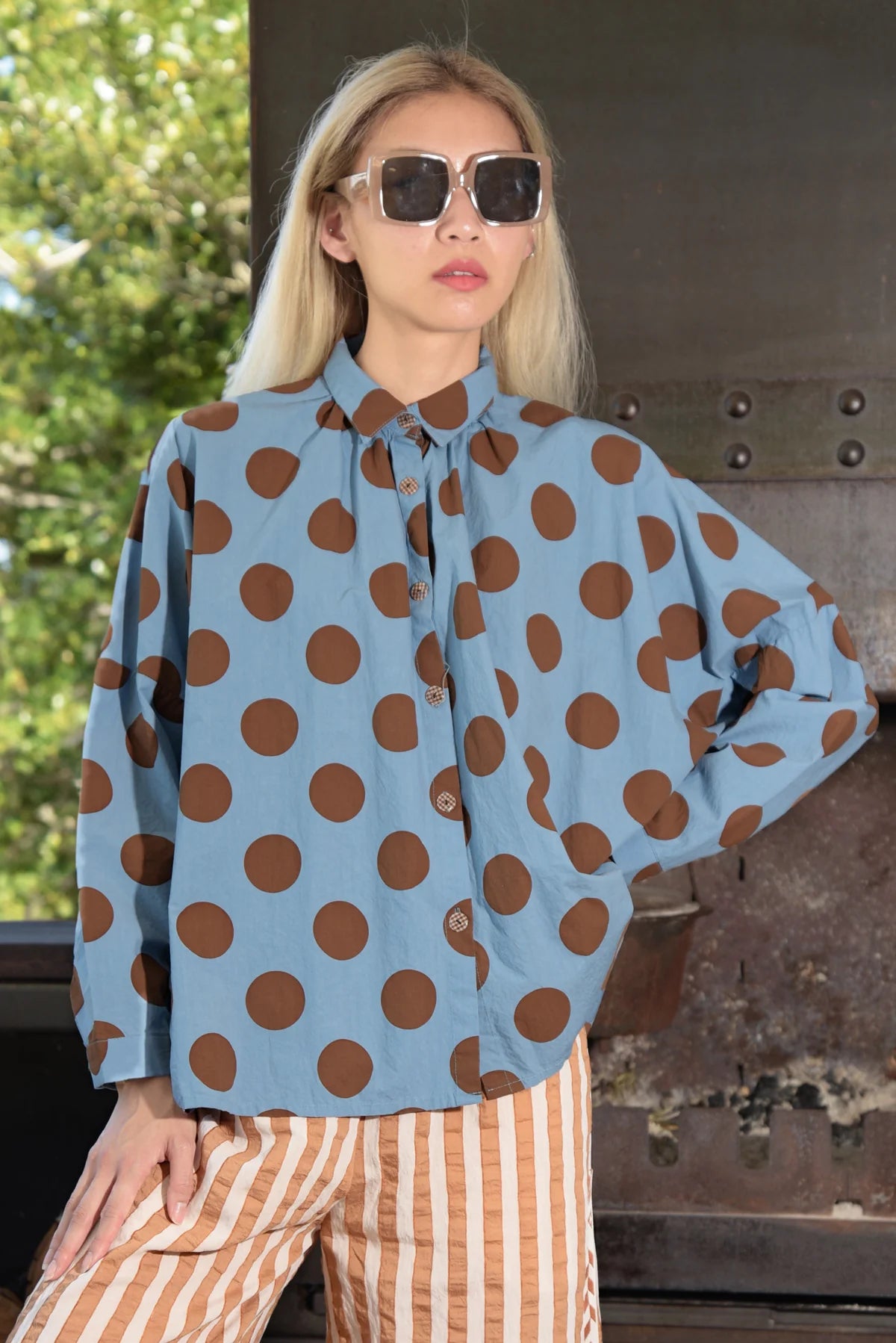 9.Curate By Trelise Cooper - LOUD AND PROUD SHIRT - BROWN SPOT