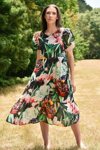 CURATE - DREAMING OF SPRING DRESS  - BLACK FLORAL