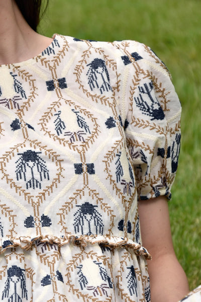 CURATE - DREAMING OF SPRING DRESS  - IVORY EMBROIDERY