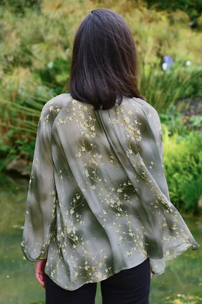 CURATE - FLARE ENOUGH BLOUSE - GREY FLORAL
