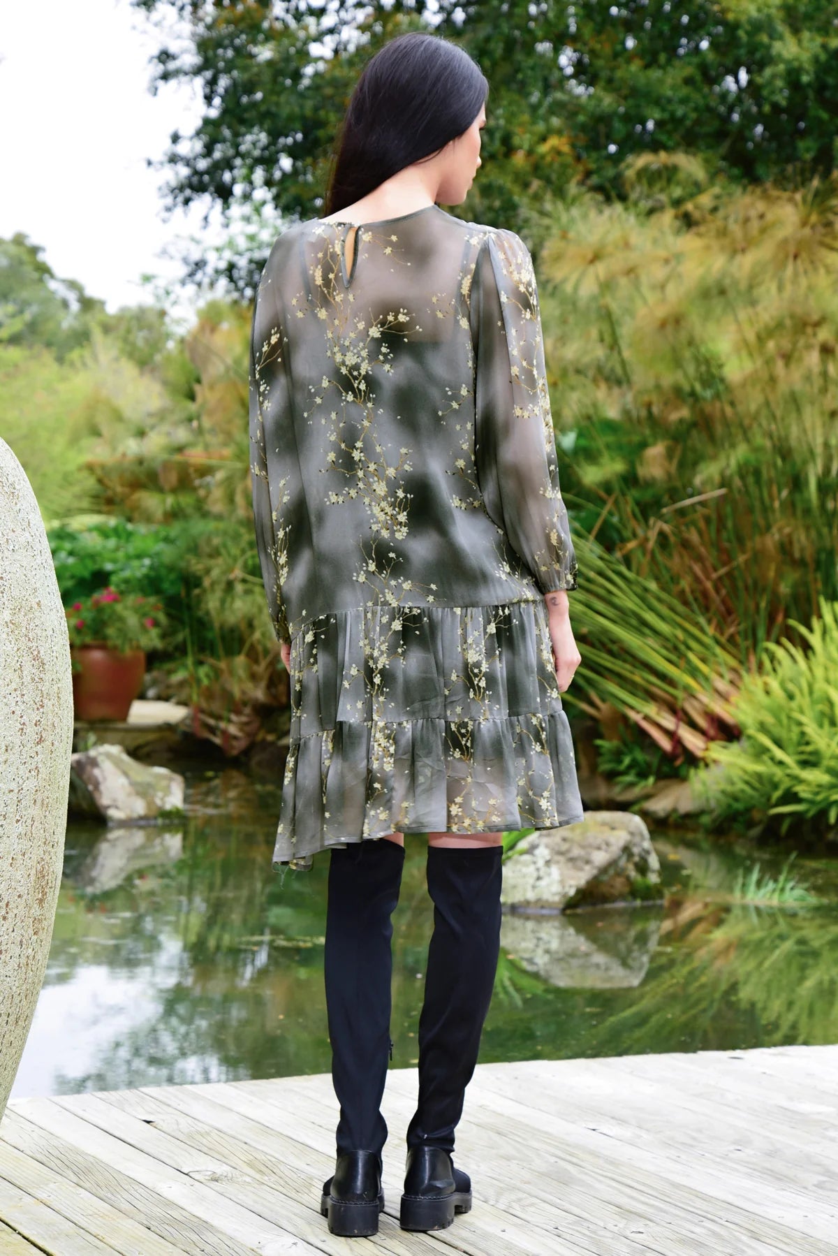 CURATE - TIER MY HEART DRESS - GREY FLORAL