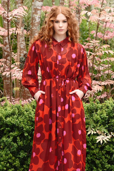 CURATE - NIGHT BY NIGHT DRESS - PINK/RED