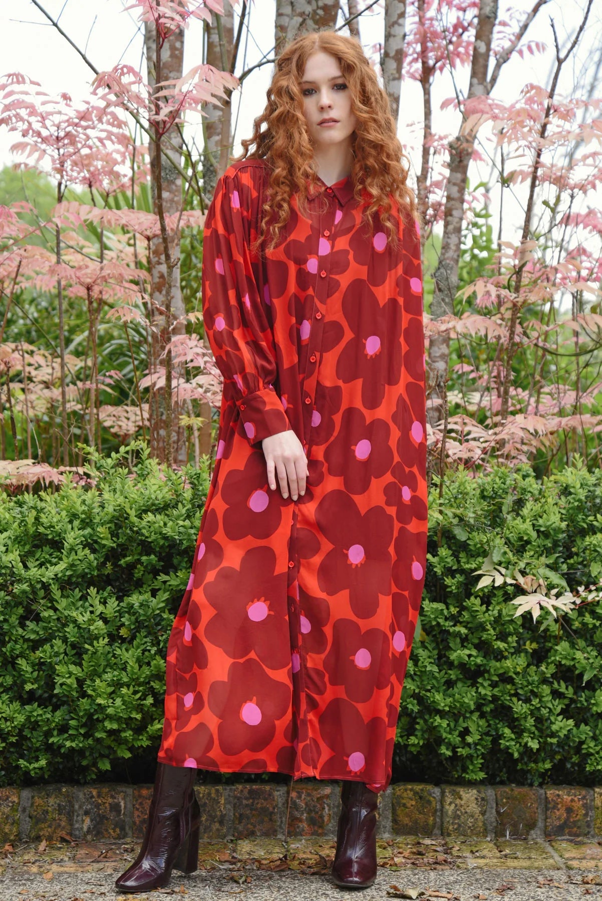 CURATE - NIGHT BY NIGHT DRESS - PINK/RED