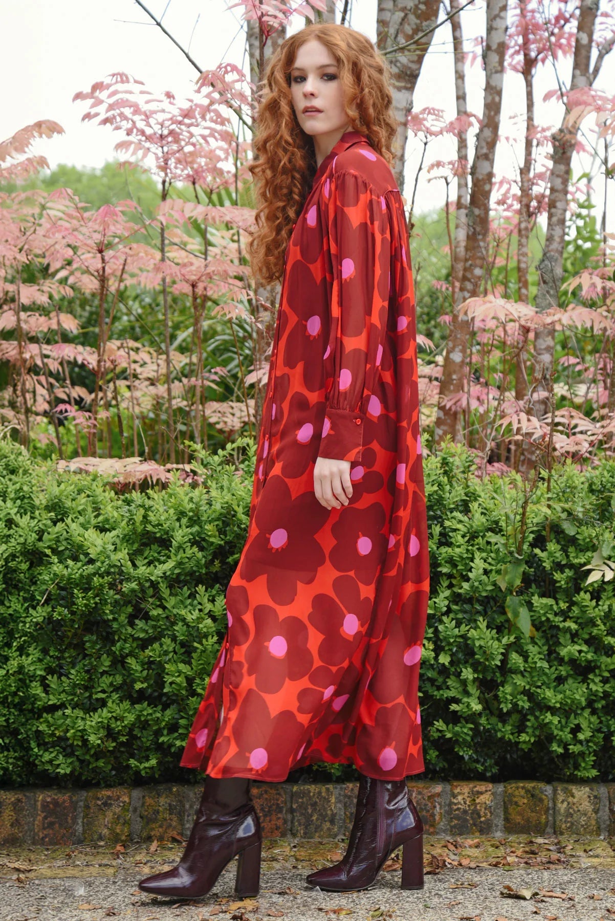 CURATE - NIGHT BY NIGHT DRESS - PINK/RED