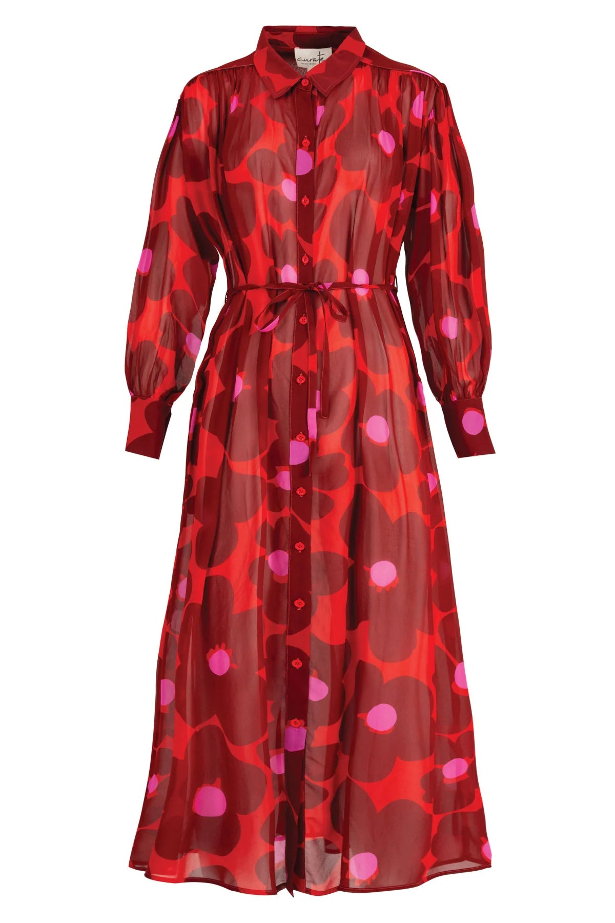 CURATE - NIGHT BY NIGHT DRESS - PINK/RED