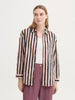 NICE THINGS - BROKEN STRIPE BASIC SHIRT - NAVY/BLUSH/GOLD
