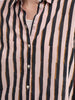 NICE THINGS - BROKEN STRIPE BASIC SHIRT - NAVY/BLUSH/GOLD