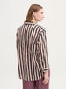 NICE THINGS - BROKEN STRIPE BASIC SHIRT - NAVY/BLUSH/GOLD