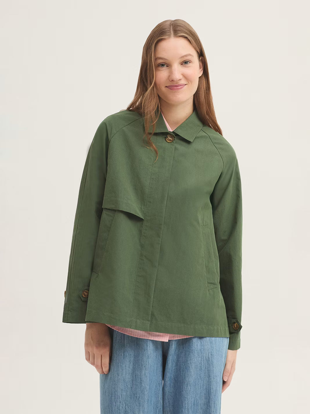 NICE THINGS - COTTON TRENCH JACKET - GREEN