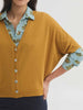 NICE THINGS - RELAXED CARDIGAN w V NECK - MUSTARD