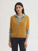 NICE THINGS - RELAXED CARDIGAN w V NECK - MUSTARD